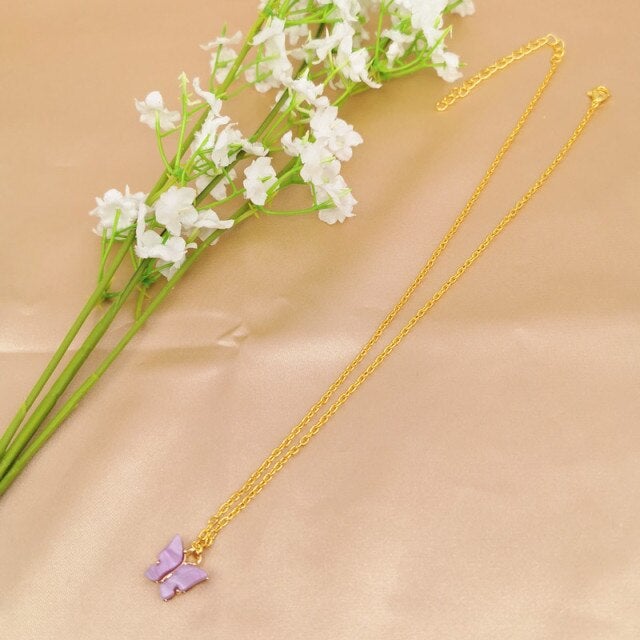 JCYMONG Bohemian Cute Butterfly Choker Necklace For Women Gold Silver Color Clavicle Chain 2020 Fashion Female Chocker Jewelry