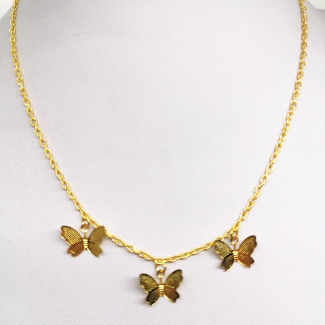 JCYMONG Bohemian Cute Butterfly Choker Necklace For Women Gold Silver Color Clavicle Chain 2020 Fashion Female Chocker Jewelry