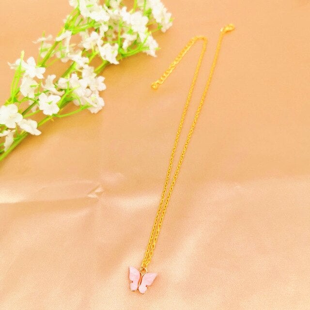 JCYMONG Bohemian Cute Butterfly Choker Necklace For Women Gold Silver Color Clavicle Chain 2020 Fashion Female Chocker Jewelry