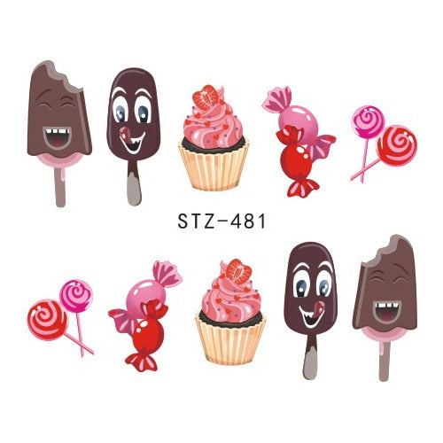 1PCS Strawberry Summer Fruit Drinking Stickers For Nails Manicure Nail Art Design Water Transfer Watermark Beauty Decals TRSTZ