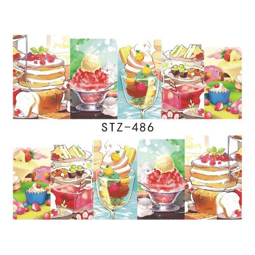 1PCS Strawberry Summer Fruit Drinking Stickers For Nails Manicure Nail Art Design Water Transfer Watermark Beauty Decals TRSTZ