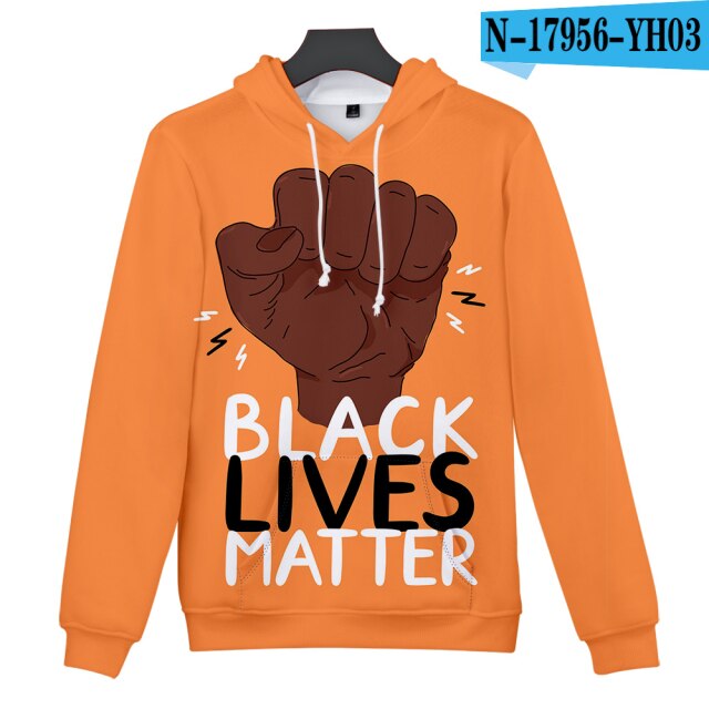 Black Lives Matter Hoodie Sweatshirt Men/Women 3D Print I cant Breathe Shirt Long Sleeve Kids/Adults Hoodies Streetwear Slogan