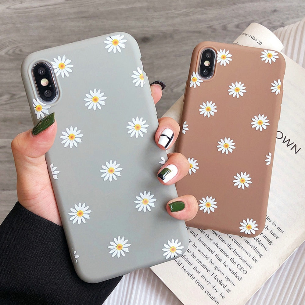 Daisy Flower Girly Phone Case For iPhone 11 Pro Max X Xs XR 7 8 6 6S Plus Cover For iPhone SE 2020 SE 2 SE2 Cute Coque Fundas