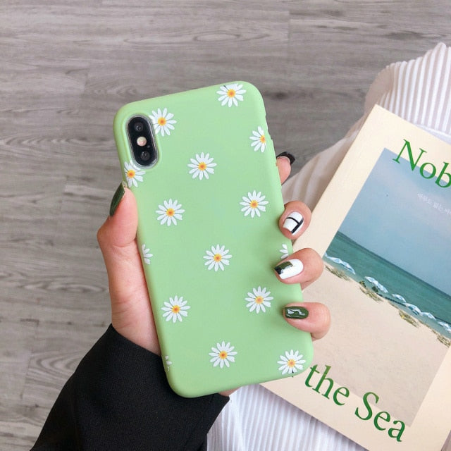 Daisy Flower Girly Phone Case For iPhone 11 Pro Max X Xs XR 7 8 6 6S Plus Cover For iPhone SE 2020 SE 2 SE2 Cute Coque Fundas