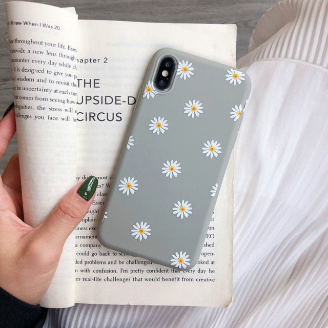 Daisy Flower Girly Phone Case For iPhone 11 Pro Max X Xs XR 7 8 6 6S Plus Cover For iPhone SE 2020 SE 2 SE2 Cute Coque Fundas