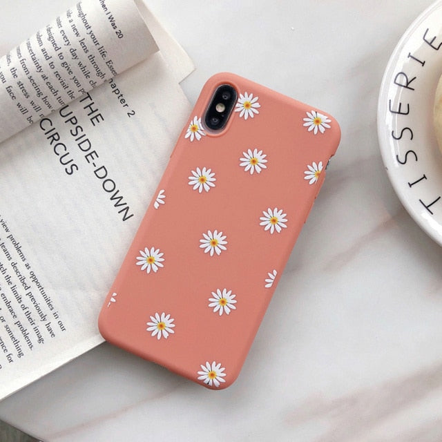 Daisy Flower Girly Phone Case For iPhone 11 Pro Max X Xs XR 7 8 6 6S Plus Cover For iPhone SE 2020 SE 2 SE2 Cute Coque Fundas