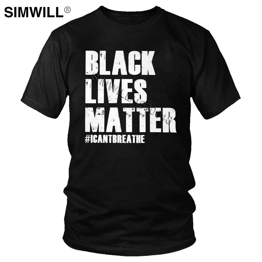 2020 Handsome Black Lives Matter T Shirt Men's Summer Eco Cotton Tees Top Round Neck Short Sleeves I Cant Breathe T-Shirts
