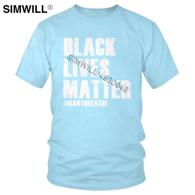 2020 Handsome Black Lives Matter T Shirt Men's Summer Eco Cotton Tees Top Round Neck Short Sleeves I Cant Breathe T-Shirts