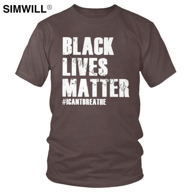 2020 Handsome Black Lives Matter T Shirt Men's Summer Eco Cotton Tees Top Round Neck Short Sleeves I Cant Breathe T-Shirts