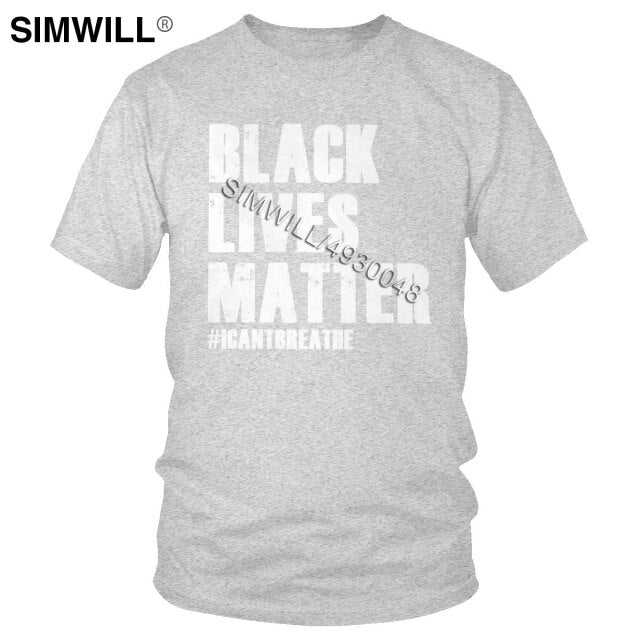 2020 Handsome Black Lives Matter T Shirt Men's Summer Eco Cotton Tees Top Round Neck Short Sleeves I Cant Breathe T-Shirts