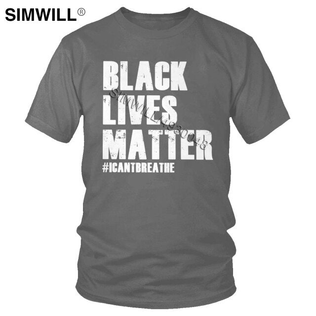2020 Handsome Black Lives Matter T Shirt Men's Summer Eco Cotton Tees Top Round Neck Short Sleeves I Cant Breathe T-Shirts