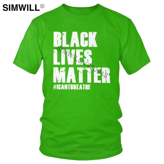 2020 Handsome Black Lives Matter T Shirt Men's Summer Eco Cotton Tees Top Round Neck Short Sleeves I Cant Breathe T-Shirts