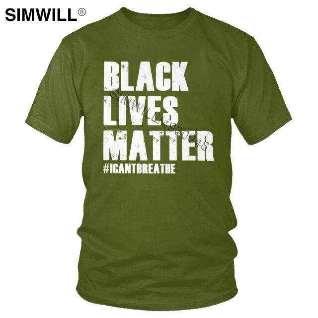 2020 Handsome Black Lives Matter T Shirt Men's Summer Eco Cotton Tees Top Round Neck Short Sleeves I Cant Breathe T-Shirts