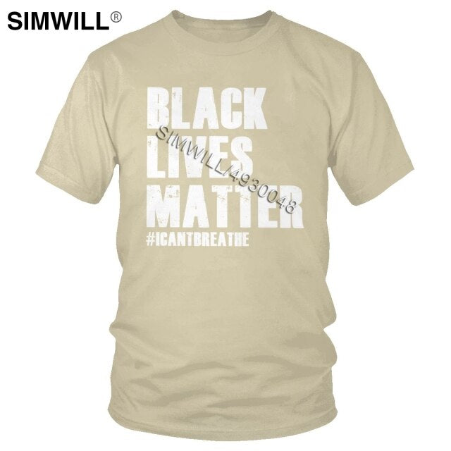 2020 Handsome Black Lives Matter T Shirt Men's Summer Eco Cotton Tees Top Round Neck Short Sleeves I Cant Breathe T-Shirts