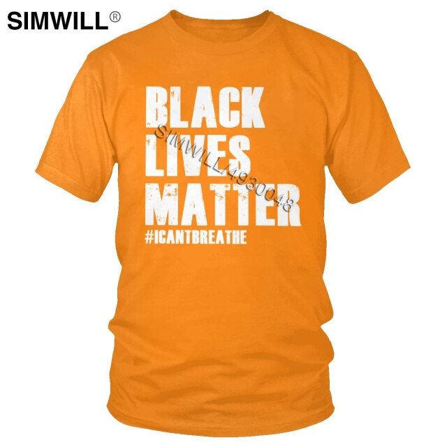 2020 Handsome Black Lives Matter T Shirt Men's Summer Eco Cotton Tees Top Round Neck Short Sleeves I Cant Breathe T-Shirts