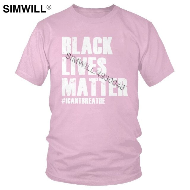 2020 Handsome Black Lives Matter T Shirt Men's Summer Eco Cotton Tees Top Round Neck Short Sleeves I Cant Breathe T-Shirts