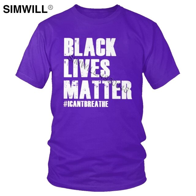2020 Handsome Black Lives Matter T Shirt Men's Summer Eco Cotton Tees Top Round Neck Short Sleeves I Cant Breathe T-Shirts