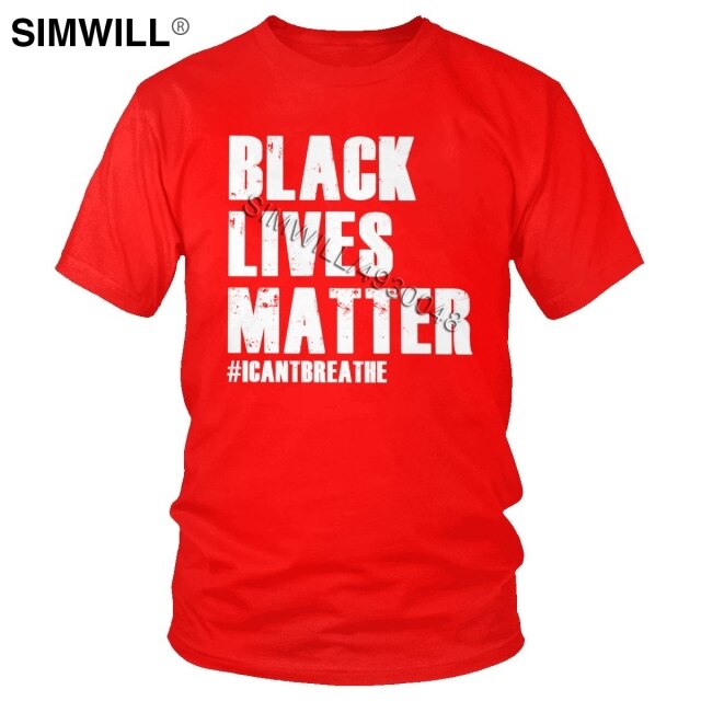 2020 Handsome Black Lives Matter T Shirt Men's Summer Eco Cotton Tees Top Round Neck Short Sleeves I Cant Breathe T-Shirts