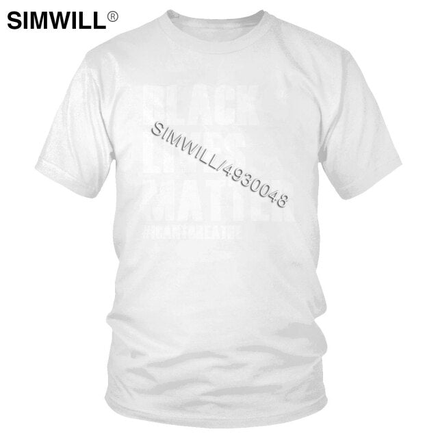 2020 Handsome Black Lives Matter T Shirt Men's Summer Eco Cotton Tees Top Round Neck Short Sleeves I Cant Breathe T-Shirts