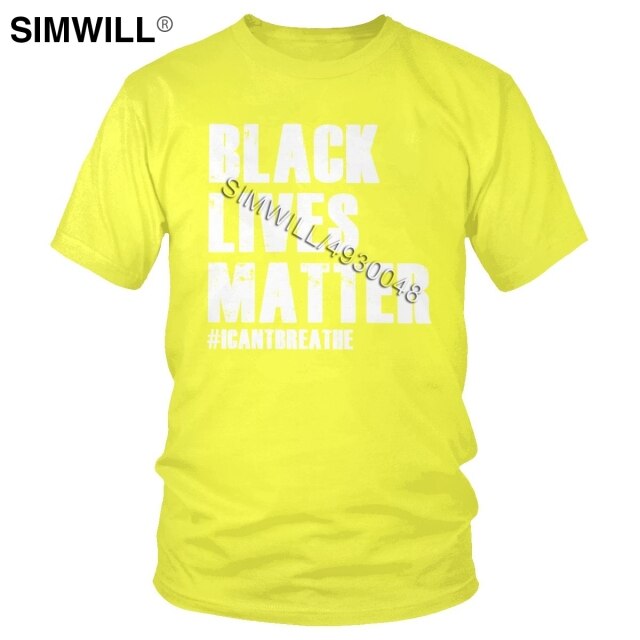 2020 Handsome Black Lives Matter T Shirt Men's Summer Eco Cotton Tees Top Round Neck Short Sleeves I Cant Breathe T-Shirts