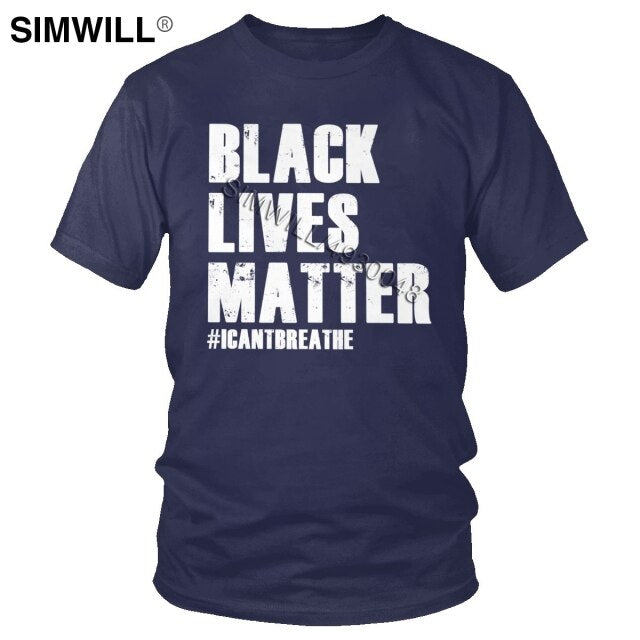2020 Handsome Black Lives Matter T Shirt Men's Summer Eco Cotton Tees Top Round Neck Short Sleeves I Cant Breathe T-Shirts