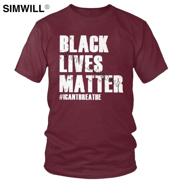 2020 Handsome Black Lives Matter T Shirt Men's Summer Eco Cotton Tees Top Round Neck Short Sleeves I Cant Breathe T-Shirts
