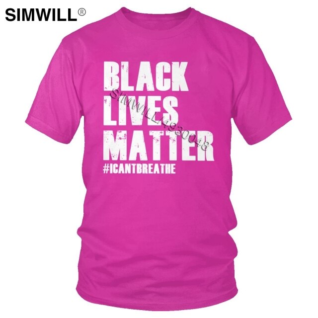 2020 Handsome Black Lives Matter T Shirt Men's Summer Eco Cotton Tees Top Round Neck Short Sleeves I Cant Breathe T-Shirts
