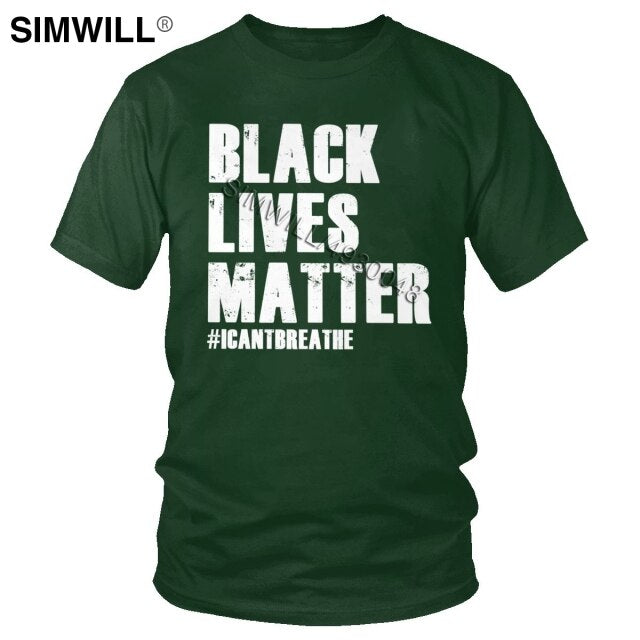 2020 Handsome Black Lives Matter T Shirt Men's Summer Eco Cotton Tees Top Round Neck Short Sleeves I Cant Breathe T-Shirts