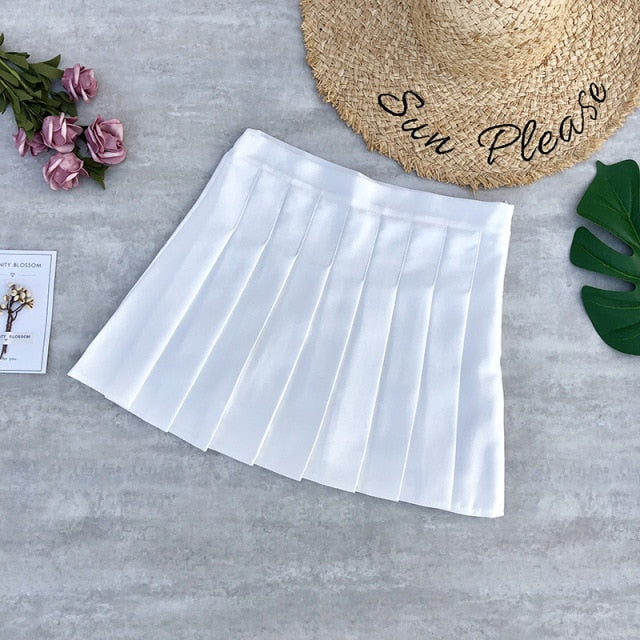 2020 Pleated High Waist Mini Skirt Women Summer Sexy Micro Skirt Ladies Korean Style Kawaii white Miniskirt Y2k Egirl Skirt