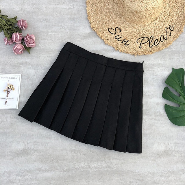 2020 Pleated High Waist Mini Skirt Women Summer Sexy Micro Skirt Ladies Korean Style Kawaii white Miniskirt Y2k Egirl Skirt