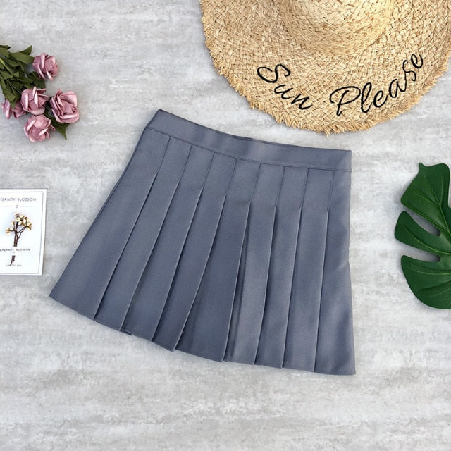 2020 Pleated High Waist Mini Skirt Women Summer Sexy Micro Skirt Ladies Korean Style Kawaii white Miniskirt Y2k Egirl Skirt