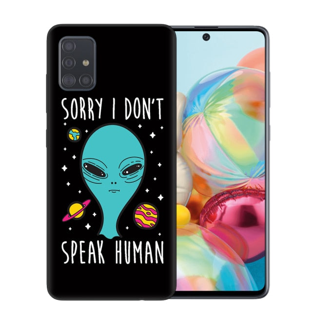 Aesthetics Cute Cartoon alien space Soft Phone Case Cover for Samsung A51 A71 A10 A20 A30 A40 A50 A70 A6 A8 Plus A7 A9 2018 Capa