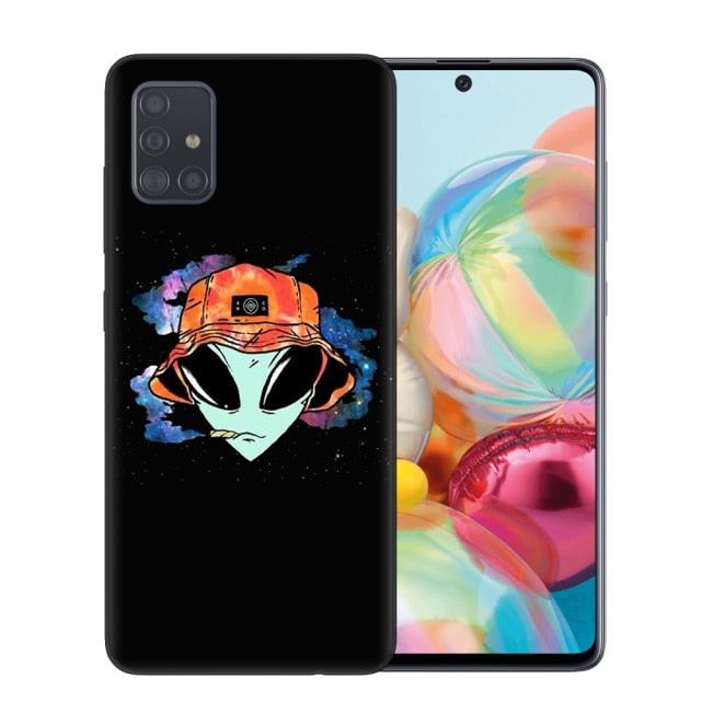 Aesthetics Cute Cartoon alien space Soft Phone Case Cover for Samsung A51 A71 A10 A20 A30 A40 A50 A70 A6 A8 Plus A7 A9 2018 Capa