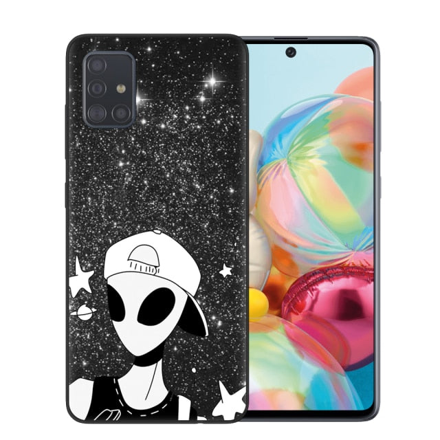Aesthetics Cute Cartoon alien space Soft Phone Case Cover for Samsung A51 A71 A10 A20 A30 A40 A50 A70 A6 A8 Plus A7 A9 2018 Capa