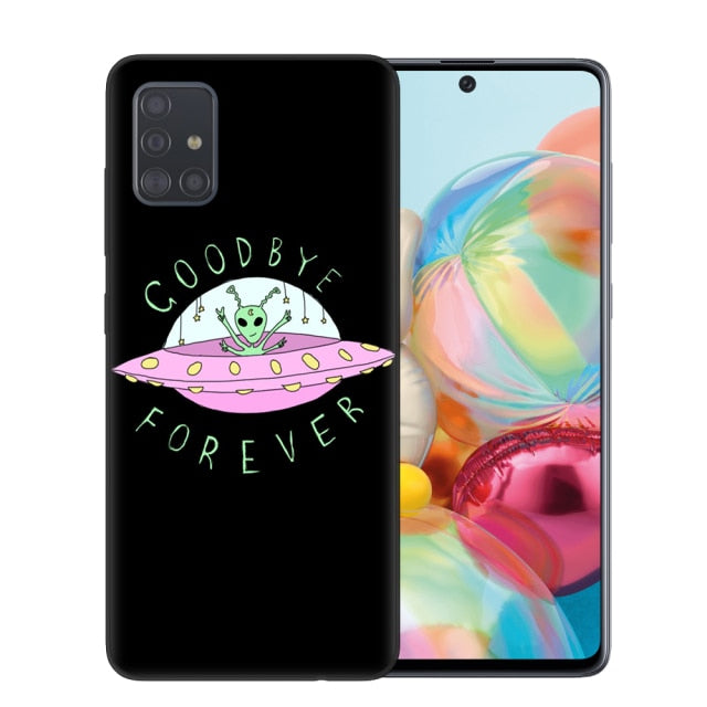 Aesthetics Cute Cartoon alien space Soft Phone Case Cover for Samsung A51 A71 A10 A20 A30 A40 A50 A70 A6 A8 Plus A7 A9 2018 Capa