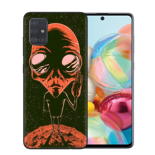 Aesthetics Cute Cartoon alien space Soft Phone Case Cover for Samsung A51 A71 A10 A20 A30 A40 A50 A70 A6 A8 Plus A7 A9 2018 Capa