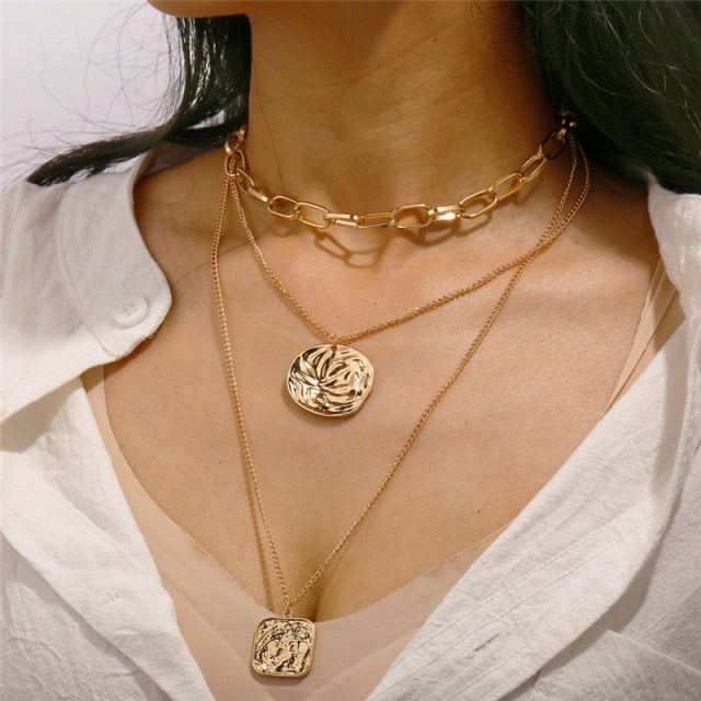LETAPI Bohemian Cute Butterfly Choker Necklace for Women Street Style Statement Necklace Gold Color Letter Necklace Jewelry