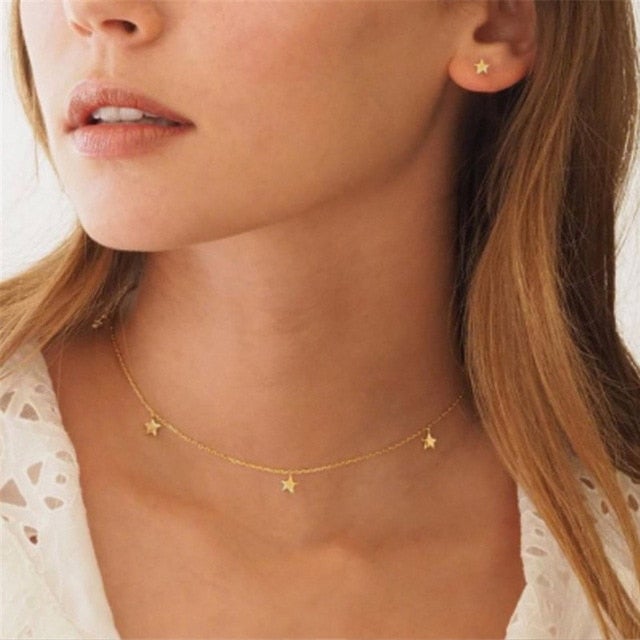 LETAPI Bohemian Cute Butterfly Choker Necklace for Women Street Style Statement Necklace Gold Color Letter Necklace Jewelry