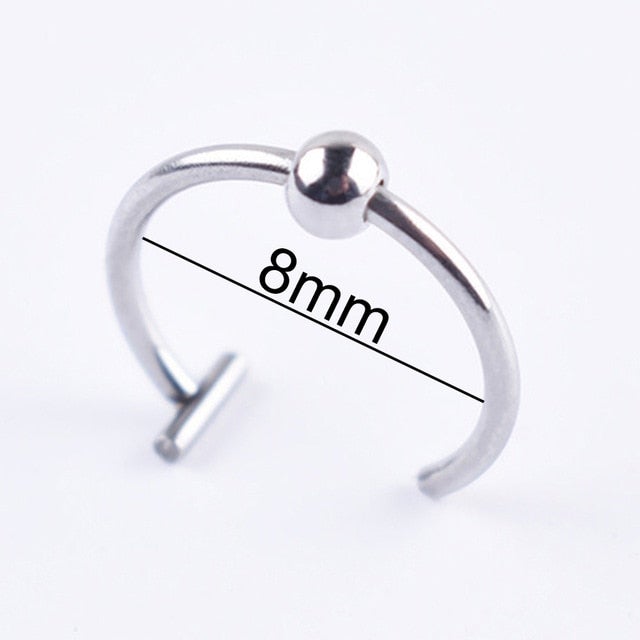 Women lips Rings Medical Titanium steel Nose Ring Fake Nose Ring Septum Piercing Clip On mouth Ring Fake Piercing Body Clip Hoop