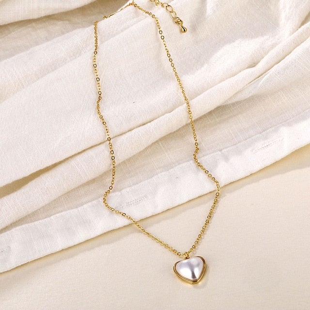 DAXI Beaded Choker Pearl Necklace For Women Gold Chain Necklaces Pendant Collar Chokers Chains Bead Necklace Womens Jewelry 2020