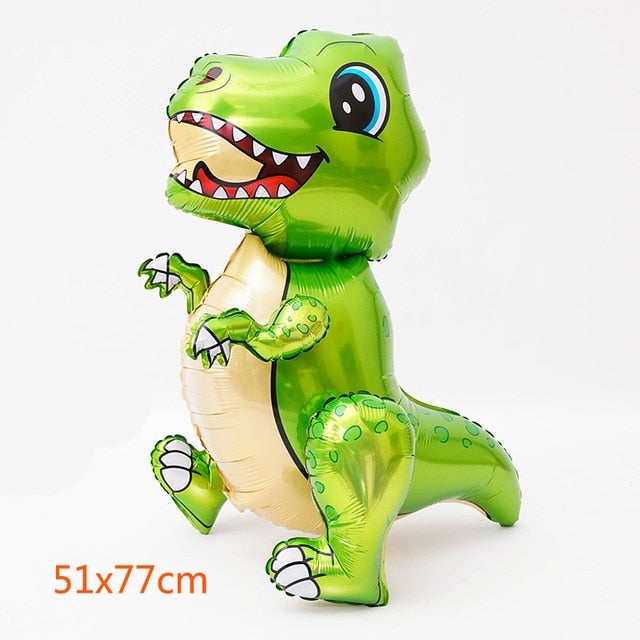 1pc Large 4D Dinosaur Foil Balloons Green Dinosaur Standing Dragon Birthday Party Decorations Kids Supplies Boy Toys Air Globos