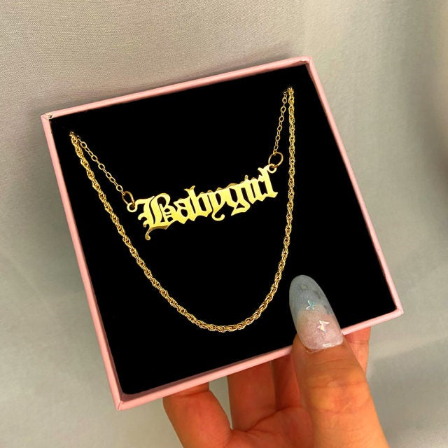 Flatfoosie Multilayer Butterfly Pendant Necklace For Women Gold Color Crystal ANGEL Letters Choker Necklace Boho Jewelry Gift