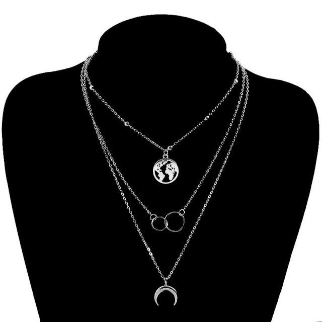Flatfoosie Multilayer Butterfly Pendant Necklace For Women Gold Color Crystal ANGEL Letters Choker Necklace Boho Jewelry Gift