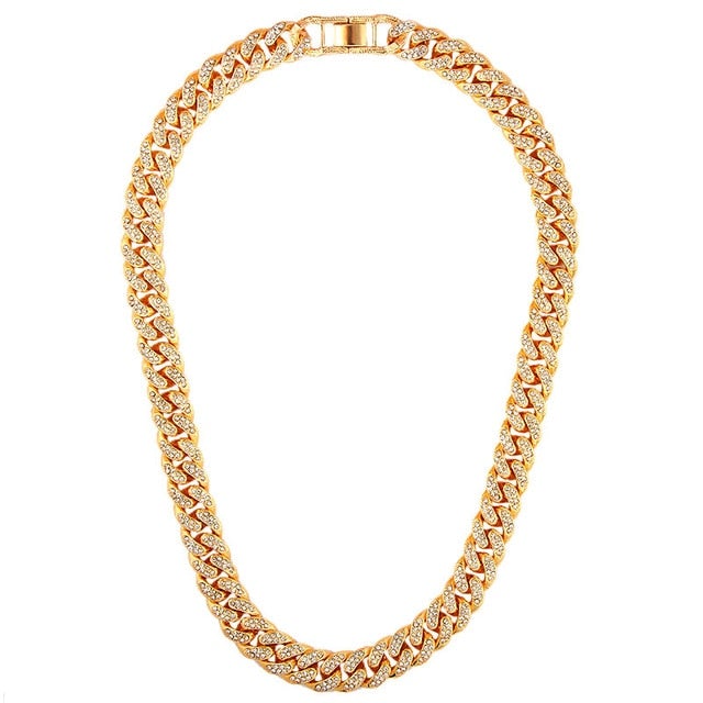 Flatfoosie Iced Out Full Rhinestone Cuban Chain Necklace Women Multilayer Crystal Butterfly Letter Pendant Necklace Punk Jewelry