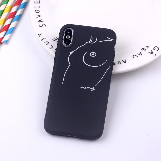 Black Sexy Art Rose Lover Harajuku Aesthetics Soft Silicone Candy Phone Case For iPhone 12 Mini 11 5S 8 8Plus X XS Max 7 7Plus