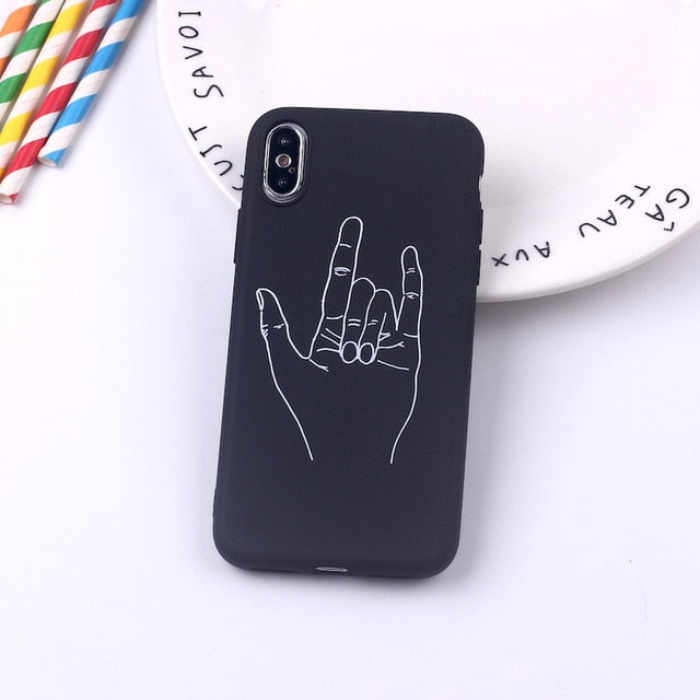 Black Sexy Art Rose Lover Harajuku Aesthetics Soft Silicone Candy Phone Case For iPhone 12 Mini 11 5S 8 8Plus X XS Max 7 7Plus