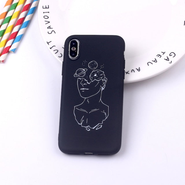 Black Sexy Art Rose Lover Harajuku Aesthetics Soft Silicone Candy Phone Case For iPhone 12 Mini 11 5S 8 8Plus X XS Max 7 7Plus
