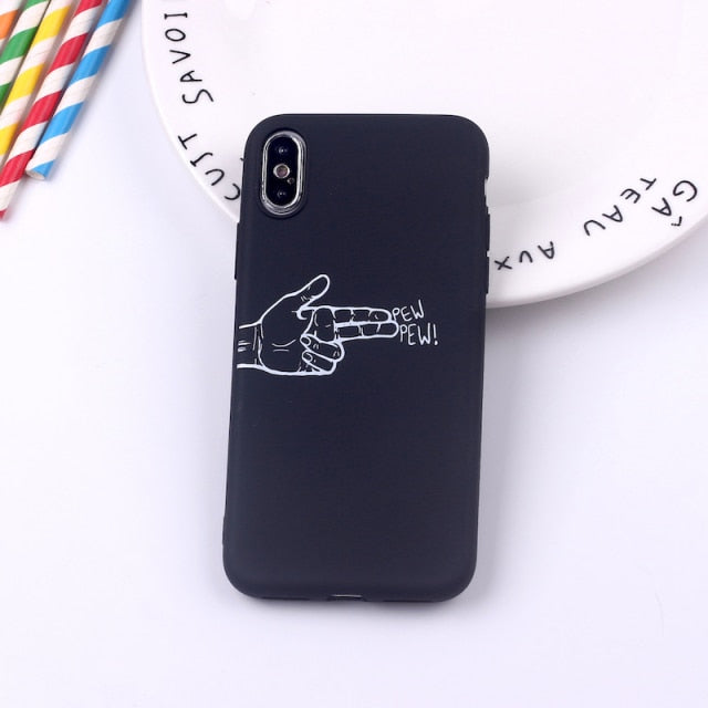 Black Sexy Art Rose Lover Harajuku Aesthetics Soft Silicone Candy Phone Case For iPhone 12 Mini 11 5S 8 8Plus X XS Max 7 7Plus
