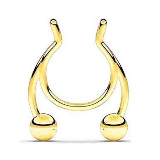 1pcs 2020 New Fake Nose Ring Stud New Nose Clip Medical Stainless Steel Hot Sale Nasal Septum False Nose Ring Piercing Jewelry