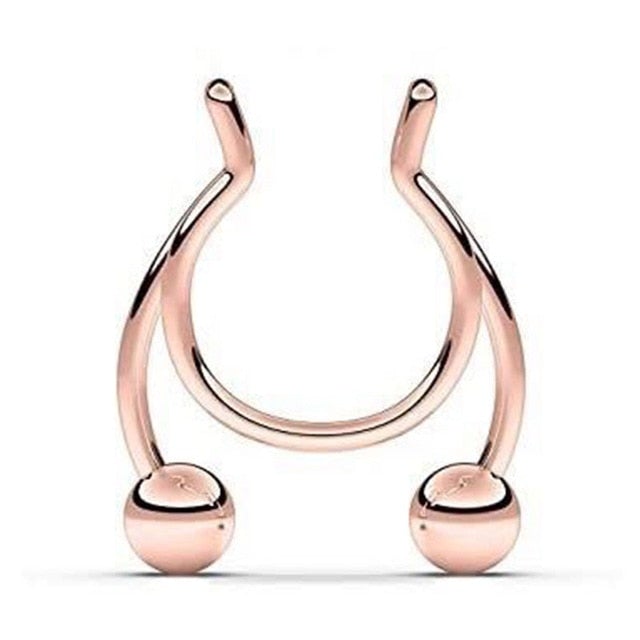 1pcs 2020 New Fake Nose Ring Stud New Nose Clip Medical Stainless Steel Hot Sale Nasal Septum False Nose Ring Piercing Jewelry